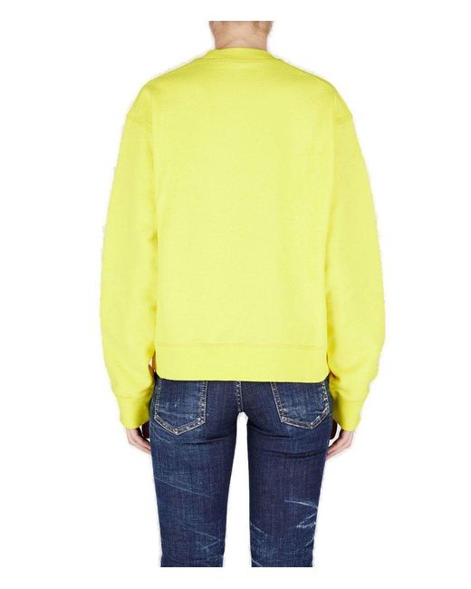 DSquared² Yellow Icon Printed Crewneck Sweatshirt