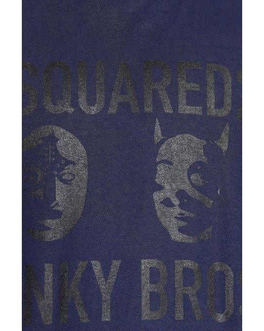 DSquared² Blue T-Shirt With Print for men