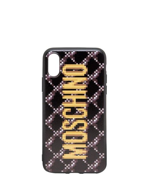 Moschino Pixel Logo Print Iphone Xs Case In Black Lyst