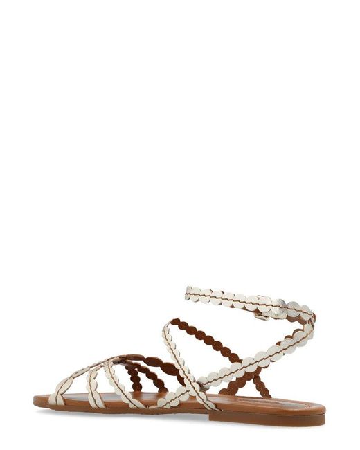 See By Chloé Metallic Kaddy Ankle-strapped Sandals
