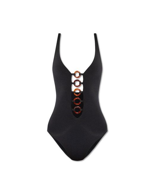 DSquared² Black Ring Detailed One-piece Swimsuit