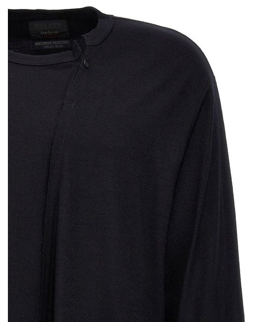 Yohji Yamamoto Black Asymmetric Hem T-shirt for men