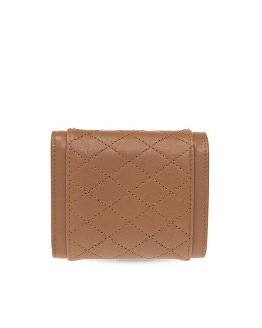Saint Laurent Brown Quilted Leather Logo Purse