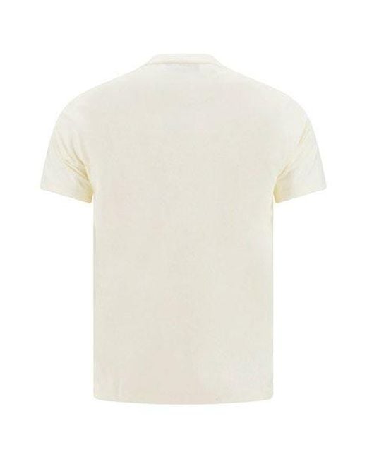 MCM White Logo Printed Crewneck T-shirt for men