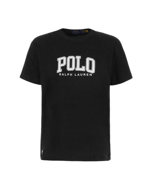 Polo Ralph Lauren Black Logo Printed Crewneck T-shirt for men