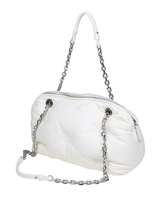 Maison Margiela White Glam Slam Quilted Tote Bag
