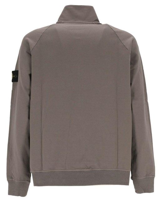Stone Island Brown High-neck Zip-up Jacket for men