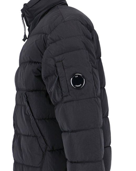 C P Company Blue Lens Detailed Zip-up Padded Jacket for men