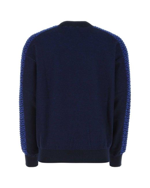 Versace, Sweaters, Mens Versace Greca Monogram Cardigan Sweater Tealplum