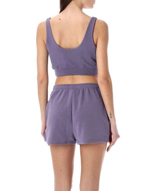 Nike Purple Chill Terry Sleeveless Cropped Top
