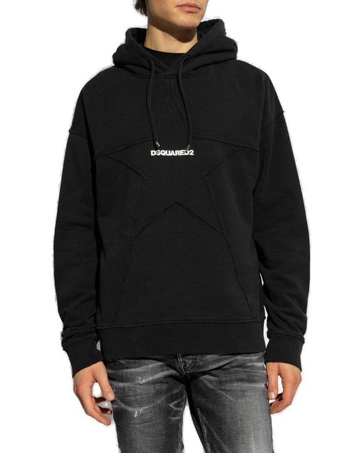 DSquared² Black Hoodie With Logo, for men