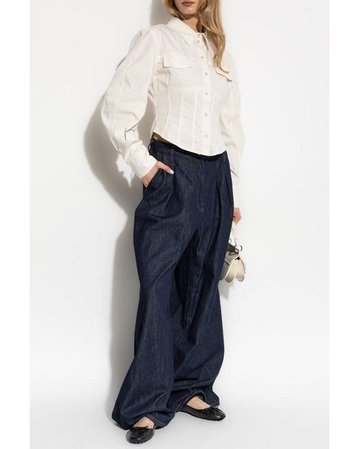 Ganni White Shirt With Pockets