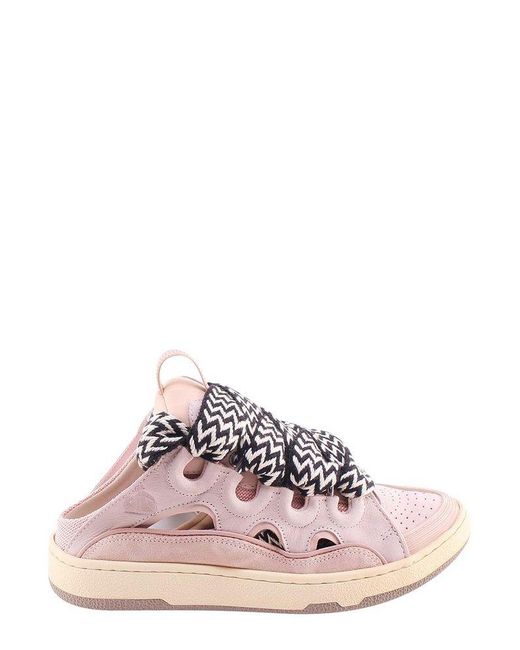 Lanvin Pink Curb Open-back Sneakers