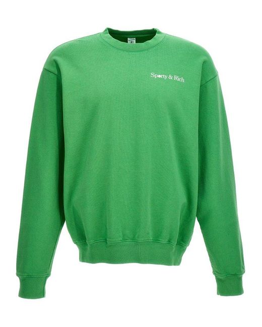 Sporty & Rich Green Raquet And Health Club Sweatshirt