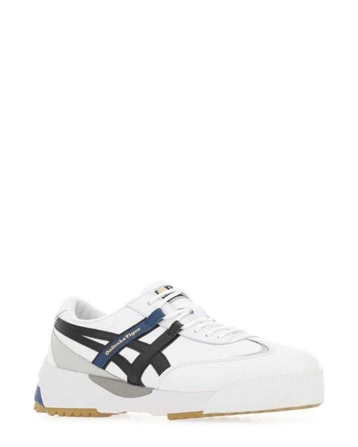 Onitsuka Tiger White Round Toe Lace-up Sneakers