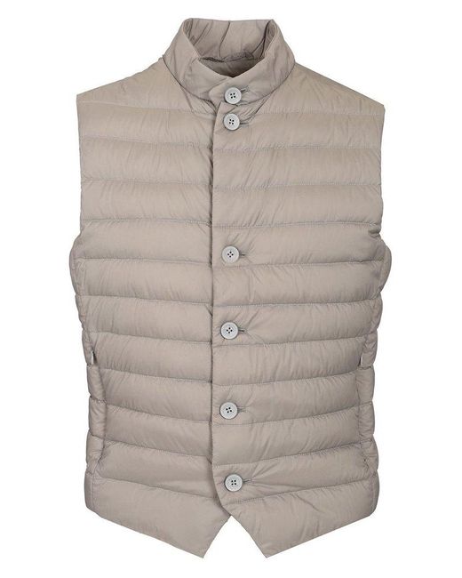 Herno Gray Rain Proof Vest Coats for men
