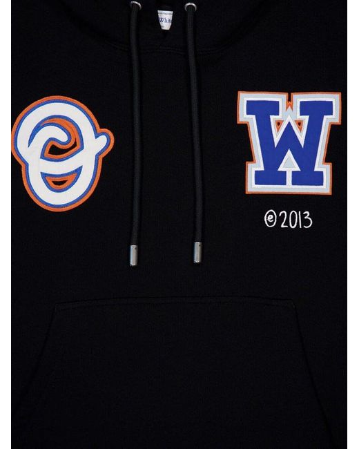 Off-White c/o Virgil Abloh Black Wiz Patch Skate Drawstring Hoodie for men