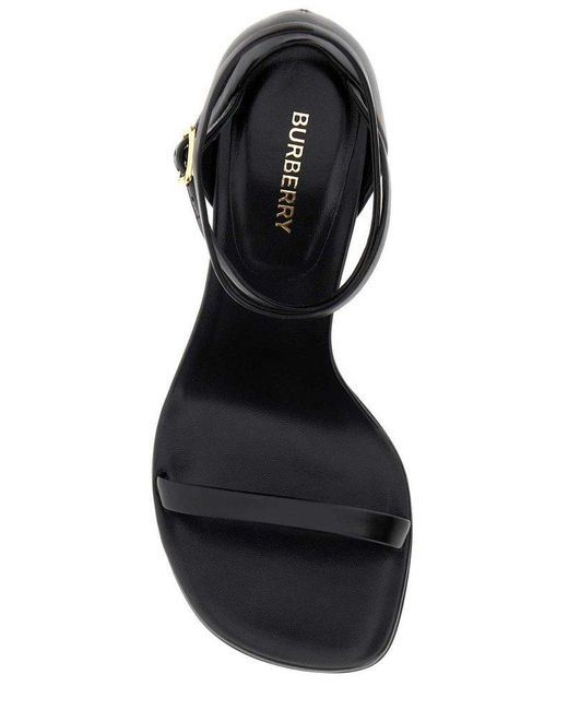 Burberry Black Calf Leather Stiletto Sandals 100