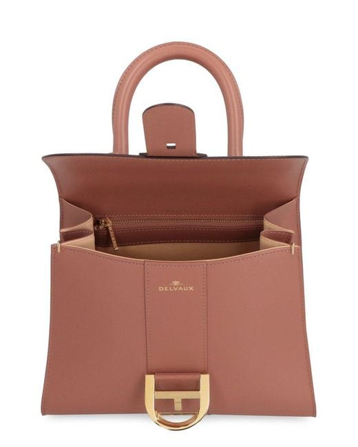 Tempête leather handbag Delvaux Pink in Leather - 29724122
