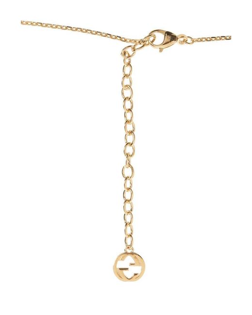 Gucci Metallic Logo Charm Necklace