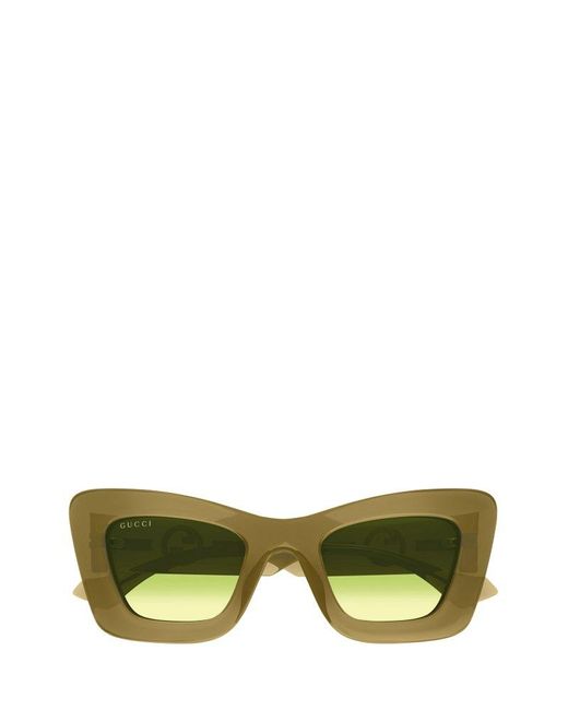 Gucci Green Cat-eye Frame Sunglasses