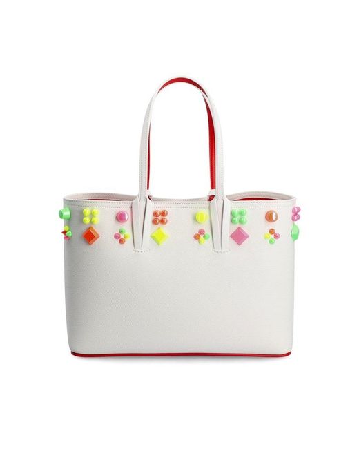 Christian Louboutin Embellished Tote Bag in White | Lyst UK