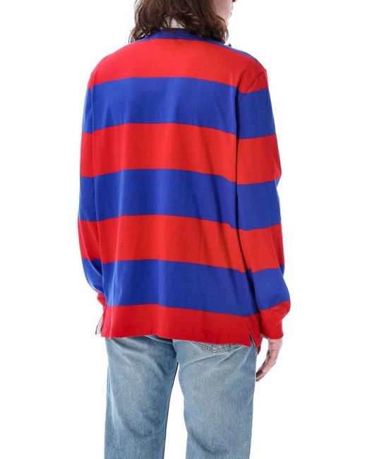 Polo Ralph Lauren Logo-embroidered Long-sleeved Striped Polo Shirt for men