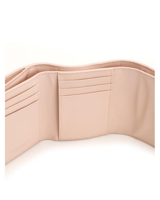 Bottega Veneta Pink Cassette Tri-fold Zip Wallet