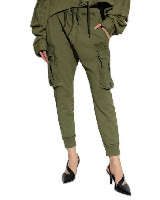 DSquared² Green Drawstring Cargo Sweatpants