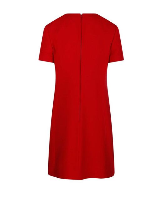 Valentino Bow Detailed A-Line Mini Dress in Red | Lyst