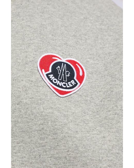 Moncler Gray Sweatshirt With Logo for men