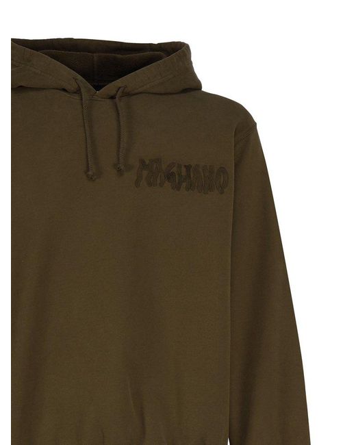 Magliano Green Logo Embroidered Drawstring Hoodie for men