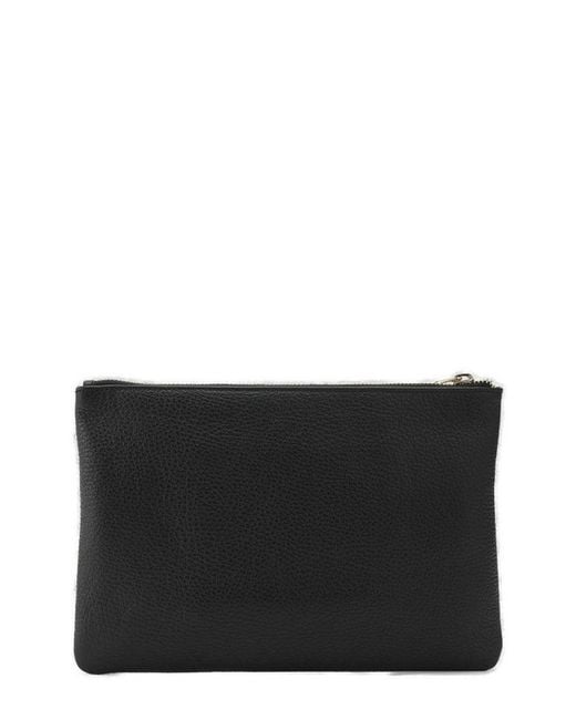 Anine Bing Black Lili Logo Embossed Clutch Bag