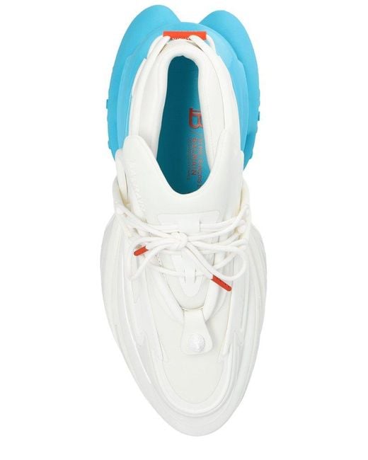 Balmain White Almond Toe Low-top Sneakers for men