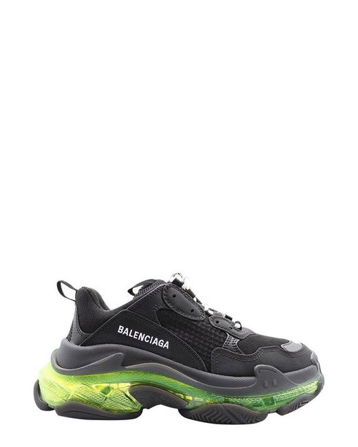 Balenciaga Green Triple S Clear Sole Sneakers