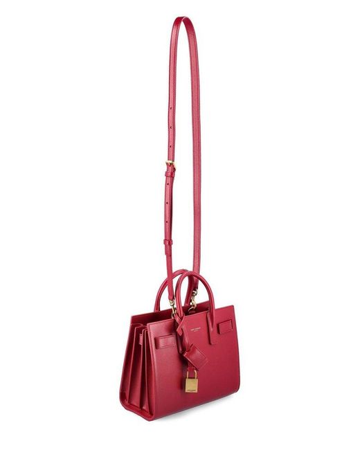 Saint Laurent Red Sac De Jour Nano Tote Bag