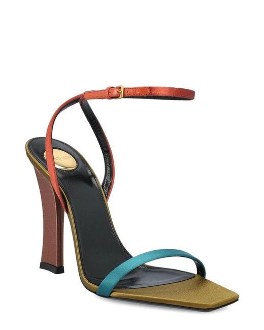 Saint Laurent White Dominique Open Toe Sandals
