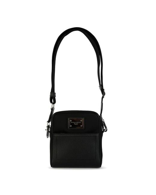 Dolce & Gabbana Black Leather Crossbody Bag for men