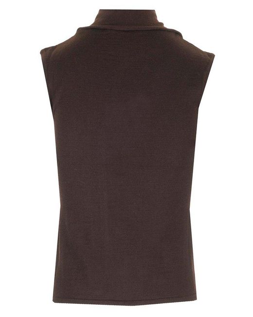 Lemaire Brown Asymmetrical Cardigan