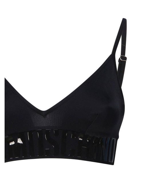 Moschino Black Logo Underband Bikini Top