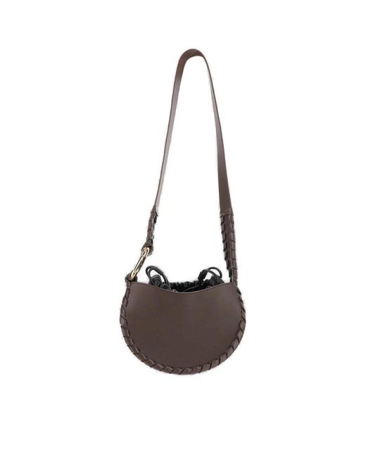Chloé Leather Logo Detailed Small Hobo Bag in Brown | Lyst Australia