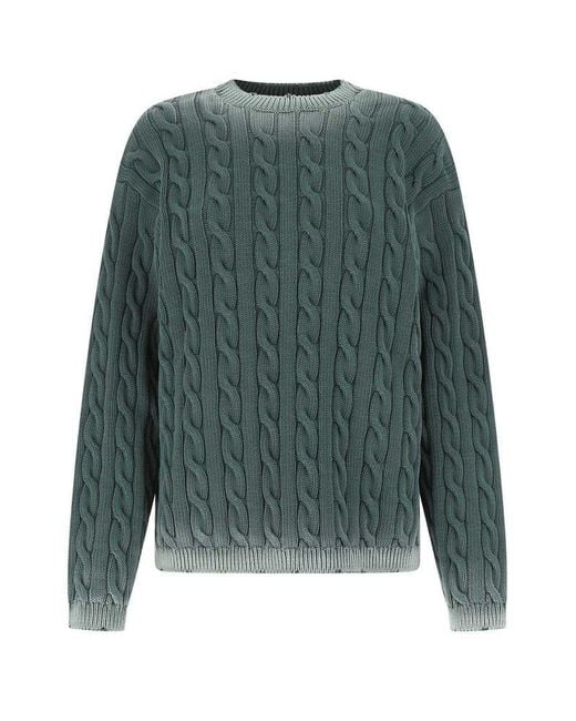 Miu Miu Sage Green Cotton Oversize Sweater