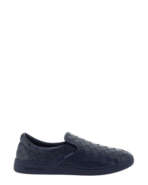 Bottega Veneta Blue Woven Slip-on Sneakers for men