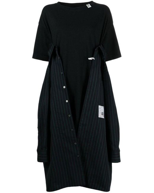 Maison Mihara Yasuhiro Black Layered Short-sleeved Dress