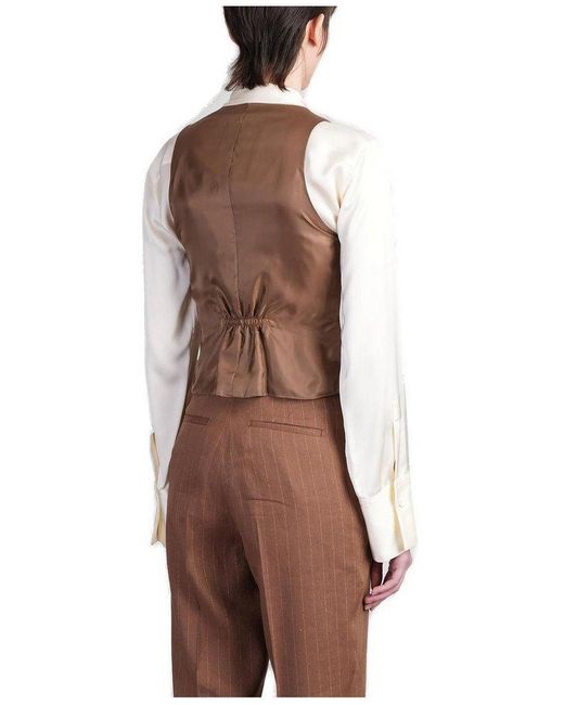 Tagliatore Brown Giselle Pinstriped Vest