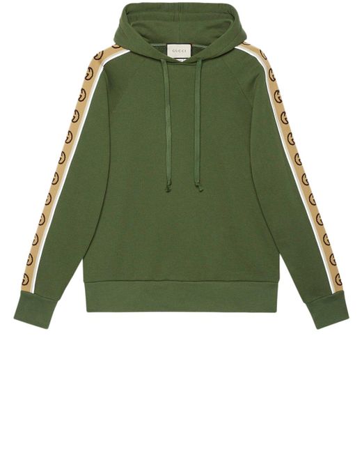 Gucci Green Cotton Jersey Hooded Sweatshirt for men
