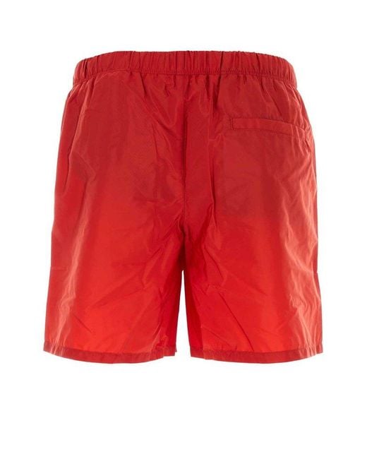 Prada Red Re-nylon Swimming Shorts for men