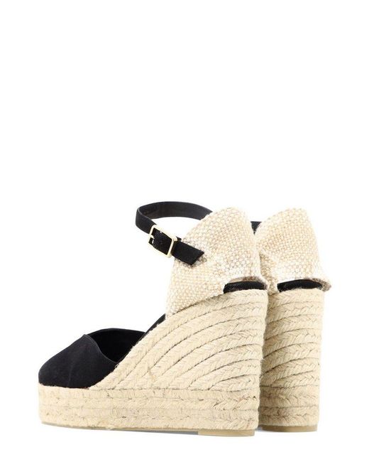 Castaner Black Chiarita Ankle Strap Wedge Espadrilles