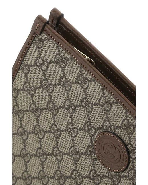 Gucci Gray Jacquard G Monogram Zipped Travel Bag for men