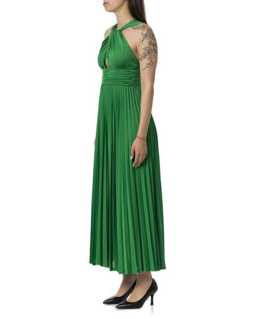 Marella Green Pleated Jersey Dress